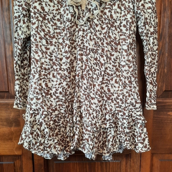 Tularosa Revolve Alicia Mini Dress Priya Camel Floral long sleeve dress size XS - Picture 5 of 16